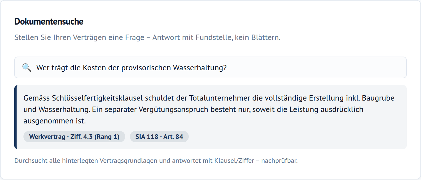 Bildschirmfoto: Dokumentensuche
